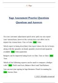 Sage Assessment Practice Questions  Questions and Answers