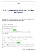 U&period;S&period; Coast Guard Auxiliary Test Questions  and Answers 