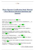 New Mexico Water Operator Certification &lpar;Basic&rpar; &ndash; Study Material&comma; Questions and Correct Answers &vert; Verified Exam Prep Guide &lpar;Latest Update&rpar;