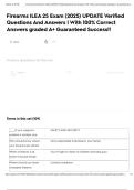 Firearms ILEA 25 Exam &lpar;2025&rpar; UPDATE Verified Questions And Answers &vert; With 100&percnt; Correct Answers graded A&plus; Guaranteed Success&excl;&excl;