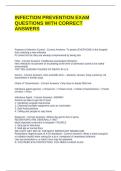INFECTION PREVENTION EXAM QUESTIONS WITH CORRECT ANSWERS