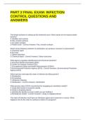 PART 2 FINAL EXAM4 INFECTION CONTROL QUESTIONS AND ANSWERS