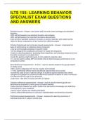 ILTS 155&colon; LEARNING BEHAVIOR SPECIALIST EXAM QUESTIONS AND ANSWERS 
