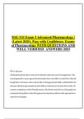 NSG 533 Exam 3 Advanced Pharmacology 2025 &vert; Verified Questions & Answers