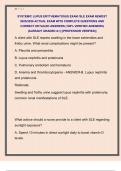 SYSTEMIC LUPUS ERYTHEMATOSUS EXAM &sol;SLE EXAM NEWEST  2025&sol;2026 ACTUAL EXAM WITH COMPLETE QUESTIONS AND  CORRECT DETAILED ANSWERS &lpar;100&percnt; VERIFIED ANSWERS&rpar;  &vert;ALREADY GRADED A&plus;&vert; &vert;&vert;PROFESSOR VERIFIED&vert;&vert;