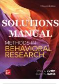 Solutions Manual Methods in Behavioral Research 15th Edition by Paul Cozby and Scott