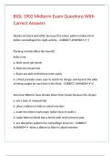 BIOL 1902 Midterm Exam Questions With Correct Answers
