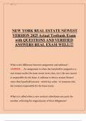New York Real Estate Exam 2025 &ndash; Verified Questions & Answers