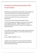 WI State Law Practice Exam Questions With Correct Answers&period;