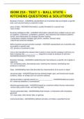 ISOM 210 - TEST 1 - BALL STATE &ndash; KITCHENS QUESTIONS & SOLUTIONS