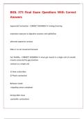 BIOL 373 Final Exam Questions With Correct Answers