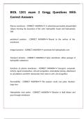 BIOL 1201 exam 2 Gregg Questions With Correct Answers