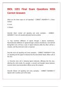BIOL 1201 Final Exam Questions With Correct Answers 