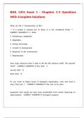 BIOL 1201 Exam 1 - Chapters 1-5 Questions With Complete Solutions