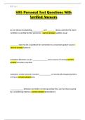 S95 Personal Test Questions With Verified Answers