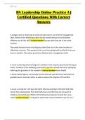 RN Leadership Online Practice A &vert; Certified Questions With Correct Answers