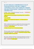 KY PSYCHOLOGY JURISPRUDENCE EXAM  WITH QUESTIONS AND 100&percnt; CORRECT  ANSWERS&vert;&vert; LATEST AND COMPLETE VERSION  2025-2026 WITH EXPERT VERIFIED SOLUTIONS&vert;&vert;  ASSURED PASS