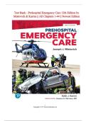 UPDATED Test Bank for Prehospital Emergency Care&comma; 12th Edition by Mistovich & Karren&colon; Complete Chapter 1-44 Q&A with Answer Keys