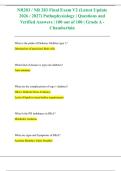 NR283 / NR 283 Final Exam V2 (Latest Update  2026 / 2027) Pathophysiology | Questions and  Verified Answers | 100 out of 100 | Grade A -  Chamberlain