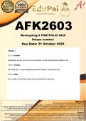 AFK2603 Werkopdrag 8 PORTFILIO &lpar;COMPLETE ANSWERS&rpar;  2025 - DUE 21 October 2025