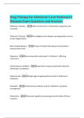 Drug Therapy for Alzheimer&rsquo;s and Parkinson&rsquo;s  Diseases Exam Questions and Answers 