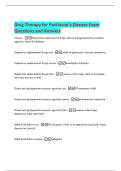 Drug Therapy for Parkinson&rsquo;s Disease Exam  Questions and Answers 