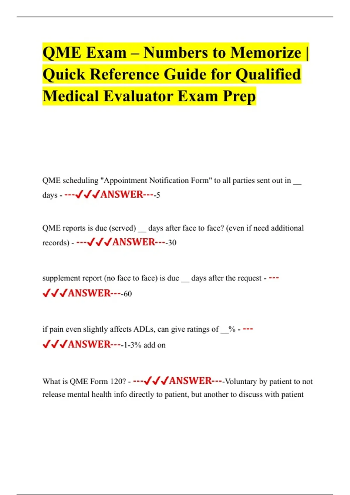Qme Asme QME Exam – Numbers to Memorize | Quick Reference Guide for Qualified ...
