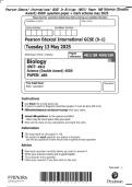 Pearson Edexcel International GCSE In Biology &lpar;4BI1&rpar; Paper 1BR Science &lpar;Double Award&rpar; 4SD0 question paper &plus; mark scheme may 2025