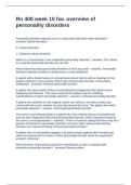 Rn 400 week 10 hw&period; overview of personality disorders questions with correct answers