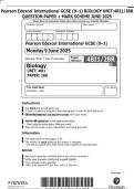 Package deal&colon;Pearson Edexcel International GCSE &lpar;9&ndash;1&rpar; BIOLOGY UNIT&colon;4BI1 paper 1B&comma;1BR&comma; 2B & 2BR &plus; MARK SCHEME MAY&sol;JUNE 2025