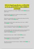 MNT II Final Exam Review A UPDATED  ACTUAL QUESTIONS AND CORRECT  ANSWERS