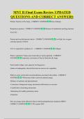 MNT II Final Exam Review UPDATED  QUESTIONS AND CORRECT ANSWERS