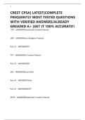 CREST CPSA&vert; LATEST&vert;COMPLETE FREQUENTLY MOST TESTED QUESTIONS WITH VERIFIED ANSWERS&sol;ALREADY GREADED A&plus; &vert;GET IT 100&percnt; ACCURATE&excl;&excl;