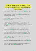 WGU D570 Cognitive Psychology Exam  UPDATED QUESTIONS AND CORRECT  ANSWERS