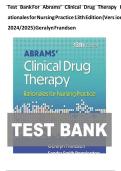 Package Deal for Abrams&rsquo; Clinical Drug Therapy&colon; Rationales for Nursing Practice&comma; 12th &dollar;13 th Edition &vert; All Chapters