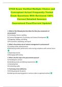 CTCD Exam Verified Multiple Choice and  Conceptual Actual Frequently Tested  Exam Questions With Reviewed 100&percnt;  Correct Detailed Answers   Guaranteed Pass&excl;&excl;Current Update&excl;&excl; 
