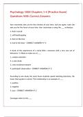 Psychology 1000 Chapters 1-4 &lpar;Practice Exam&rpar; Questions With Correct Answers 