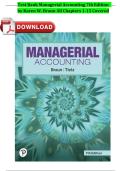 Managerial Accounting &ndash; Karen W&period; Braun&comma; 7th Edition &lpar;Complete Test Bank&comma; Chapters 1&ndash;15 with Verified Questions and Answers&rpar; &vert; 2023&ndash;2024 Latest Exam Resource PDF