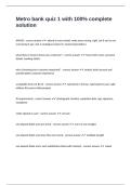 Metro bank quiz 1 with 100&percnt; complete solution