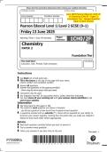 June 2025 Pearson Edexcel&colon; GCSE &lpar;9&ndash; 1&rpar; Chemistry ICHO&sol;2F &ndash; Paper 2&colon; Foundation Tier &ndash; Merged Question Paper & Mark Scheme