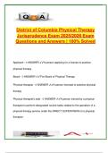 District of Columbia Physical Therapy Jurisprudence Exam &vert; 100 Solved Questions on Licensure&comma; CEUs&comma; Ethics&comma; Supervision Rules &vert; DC Board Certification 2025&sol;2026