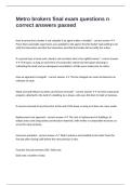 Metro brokers final exam questions n correct answers passed