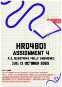 HRD4801 Assignment 4 Memo | Due 13 October 2025