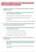 NSG6020- WOMEN'S HEALTH EXAM 2025 WITH 100&percnt; ACCURATE ANSWERS