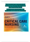 Sole&rsquo;s Introduction to Critical Care Nursing &lpar;9th Edition&rpar; &ndash; Test Bank with Verified Answers