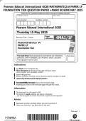 Pearson Edexcel International GCSE MATHEMATICS A PAPER 1F FOUNDATION TIER QUESTION PAPER &plus;MARK SCHEME MAY 2025