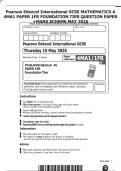 Pearson Edexcel International GCSE MATHEMATICS A 4MA1 PAPER 1FR FOUNDATION TIER QUESTION PAPER &plus;MARK SCHEME MAY 2025