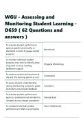 WGU - Assessing and Monitoring Student Learning - D659 &lpar; 62 Questions and answers &rpar;