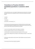 Transition to Practice EXAM 2 &lpar;updated&rpar; questions n answers rated A&plus;
