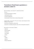 Transitions Final Exam questions n answers rated A&plus;